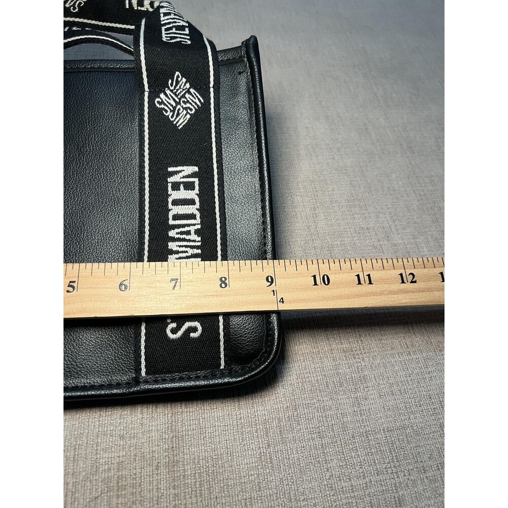 Steve Madden Crossbody Bag Womens Small Black Logo Strap Pouch Set Shoulder - Picture 14 of 16
